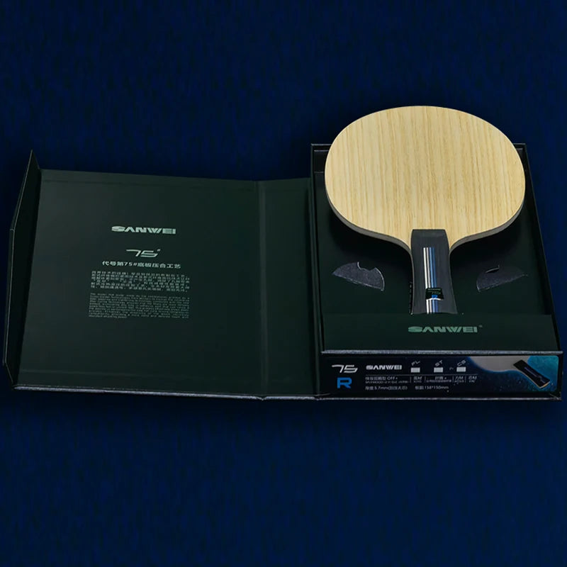 SANWEI 75R Table Tennis Blade 5+2 Outer H-GLC Fiber Koto Wood Ping Pong Paddle for All-Round Attack