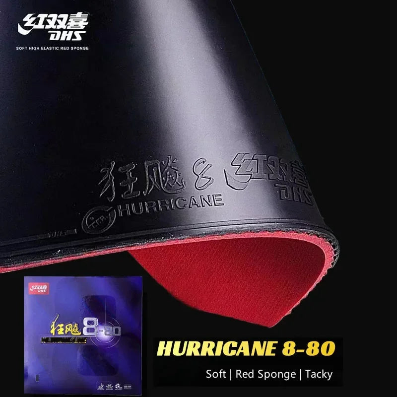DHS Hurricane 8-80 H8-80 Table Tennis Rubber Pips-In Ping Pong Rubber with Sponge