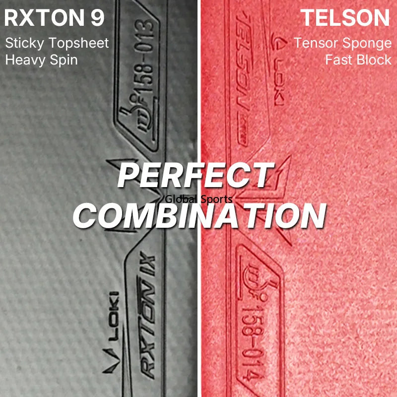 LOKI All Star Table Tennis Racket Basalt Carbon Blade with RXTON 9 and Telson 100 Rubbers Ping Pong Paddle