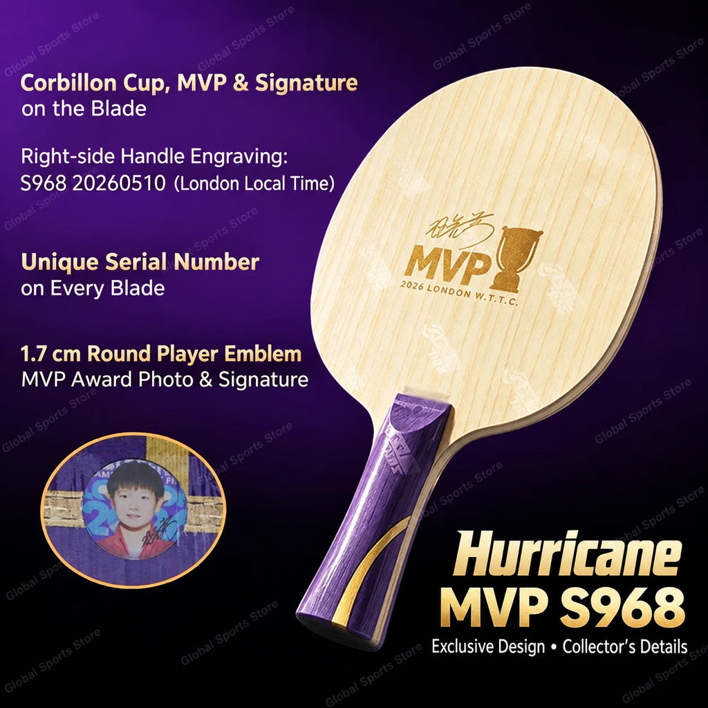 DHS MVP 968 Table Tennis Blade Hurricane Wang Q968 Hurricane S968 Collector Edition Ping Pong Racket with Presentation Box