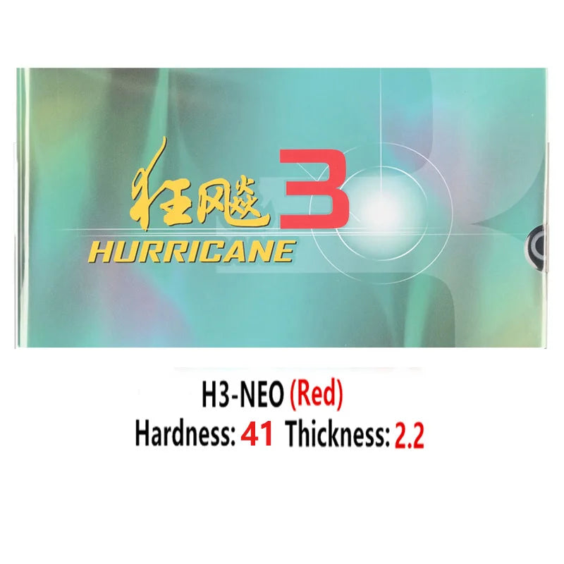 DHS Hurricane 3 NEO Table Tennis Rubber Tacky Pips-In Ping Pong Rubber with Sponge