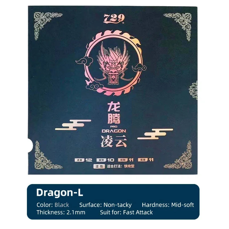 729 Friendship Pro Dragon F and L Table Tennis Rubber 50th Anniversary Ping Pong Rubber