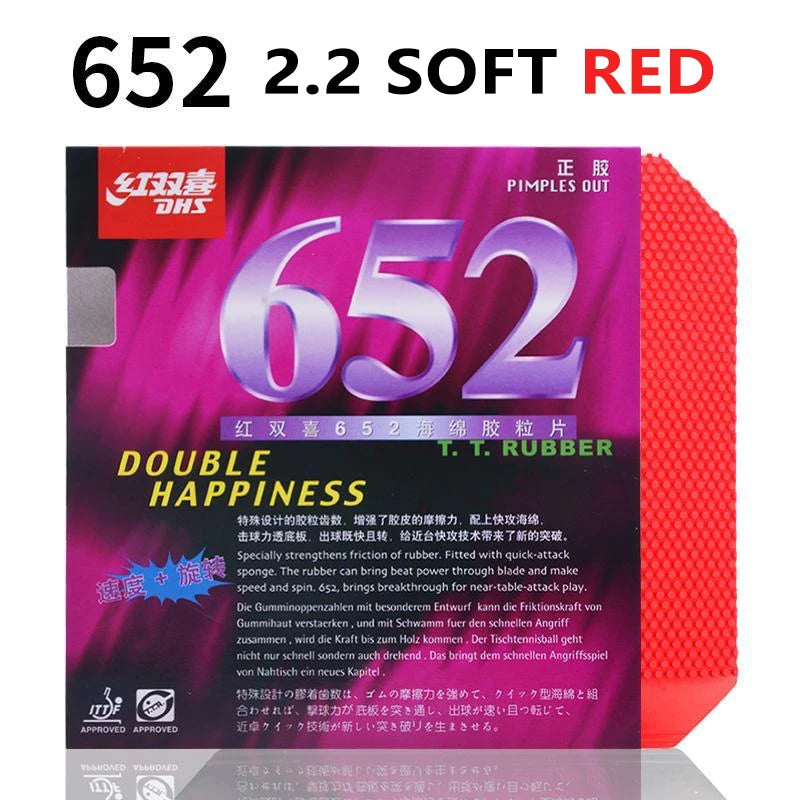 DHS 652 651 Table Tennis Rubber Short Pips-Out Ping Pong Rubber with Soft Sponge