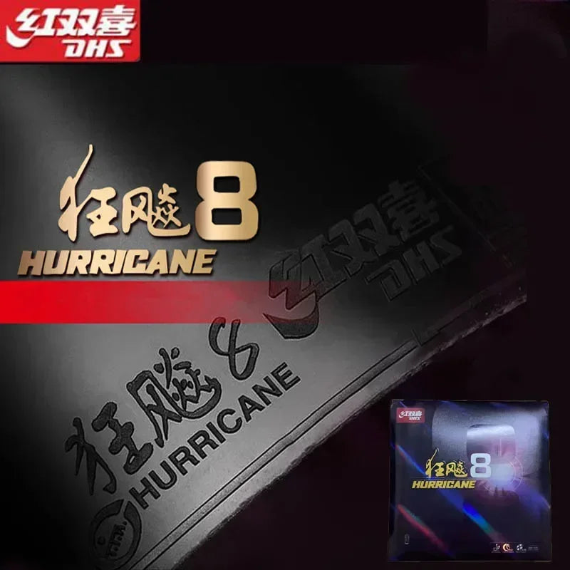 DHS Hurricane 8 H8 Table Tennis Rubber Pips-In Ping Pong Rubber with Large Pore Sponge
