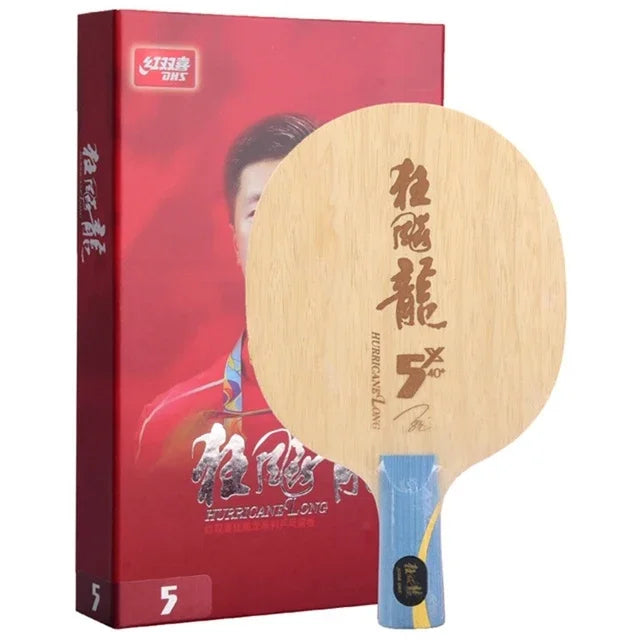 DHS Hurricane Long 5 and Long 5X Table Tennis Blade ALC Carbon Ping Pong Paddle with Box