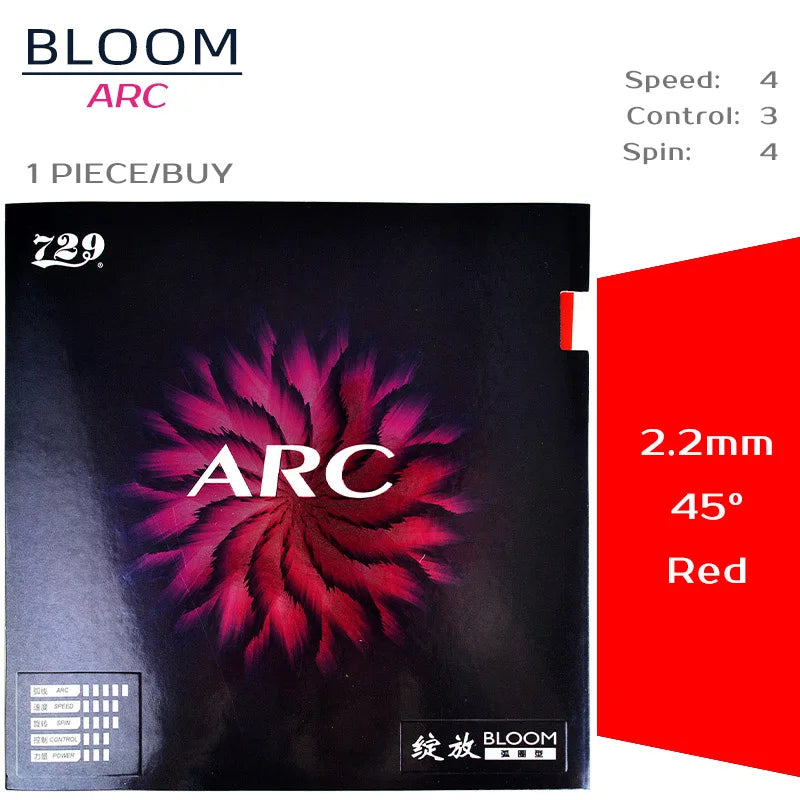 729 Friendship Bloom Table Tennis Rubber Tacky Pimples-In Ping Pong Rubber for Fast Attack and Loop Drive
