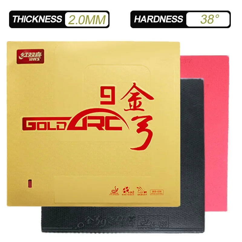 DHS Gold Arc 9 Table Tennis Rubber Non-Tacky Ping Pong Rubber Sheet with Pre-Tuned 80 Sponge