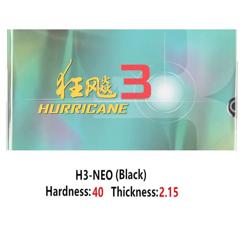 DHS Hurricane 3 NEO Table Tennis Rubber Tacky Pips-In Ping Pong Rubber with Sponge
