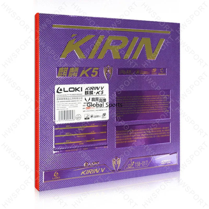 LOKI Kirin K5 Tischtennisbelag Nicht klebriger Tischtennisbelag mit vorgestimmtem Loxa Schwamm