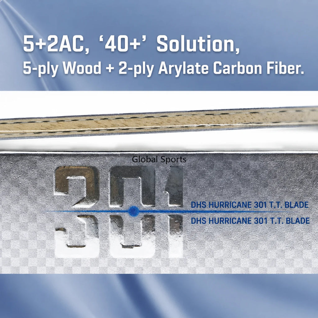 DHS Hurricane 301 Digital Version Tischtennis Holz 5 Holz 2 AC Verdickter Kern Offensiv Tischtennisschläger
