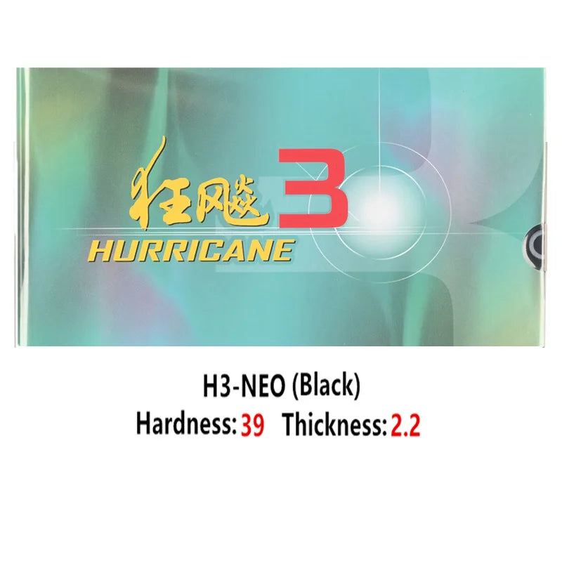 DHS Hurricane 3 NEO Table Tennis Rubber Tacky Pips-In Ping Pong Rubber with Sponge
