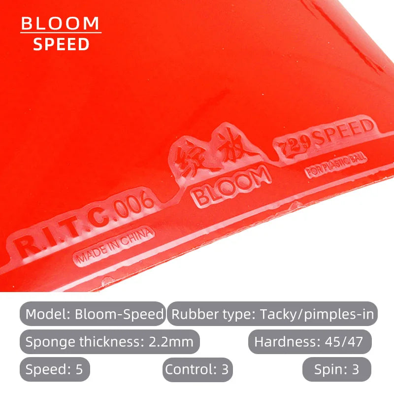 729 Friendship Bloom Table Tennis Rubber Tacky Pimples-In Ping Pong Rubber for Fast Attack and Loop Drive