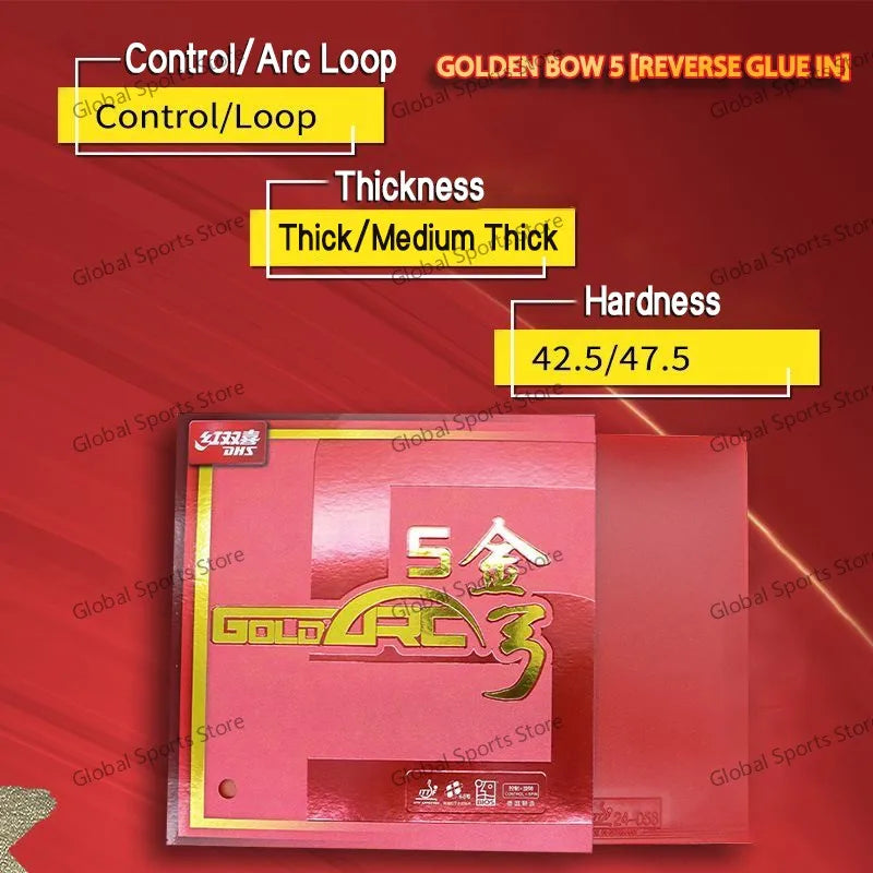 DHS Gold Arc 5 GA5 Table Tennis Rubber Ping Pong Rubber with Sponge Made in Germany