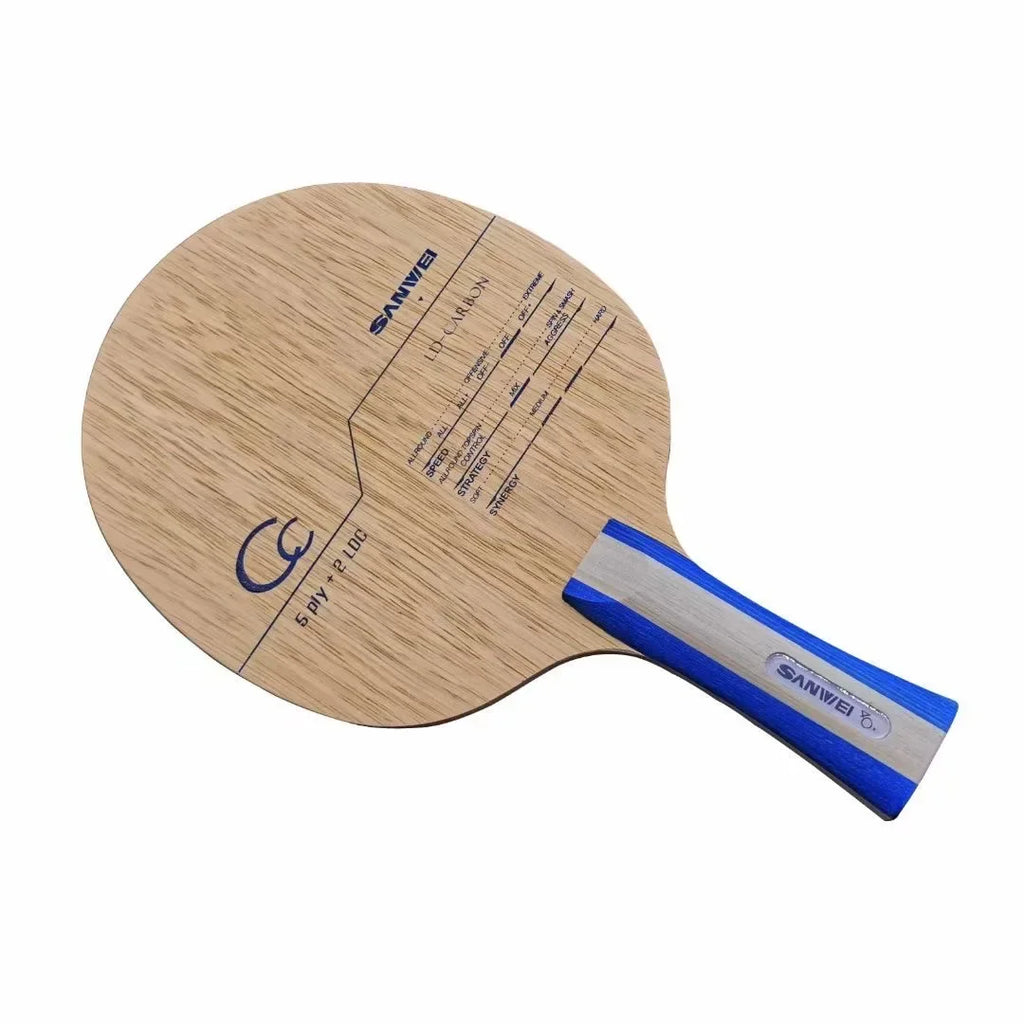 SANWEI CC Table Tennis Blade 5 Wood 2 Carbon Offensive Ping Pong Paddle for Training