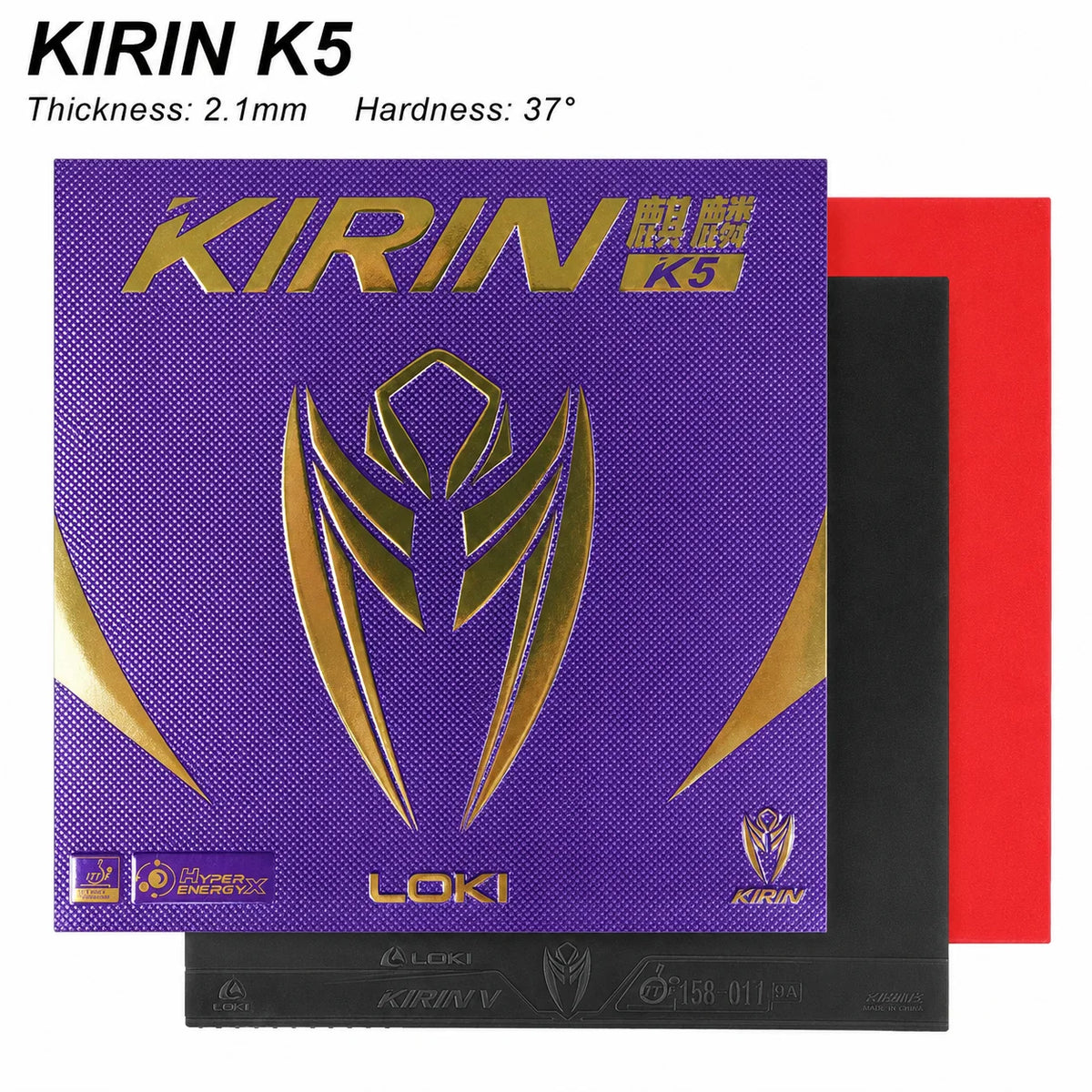 LOKI Kirin K5 Table Tennis Rubber Non-Tacky Ping Pong Rubber Sheet with Pre-Tuned Loxa Sponge