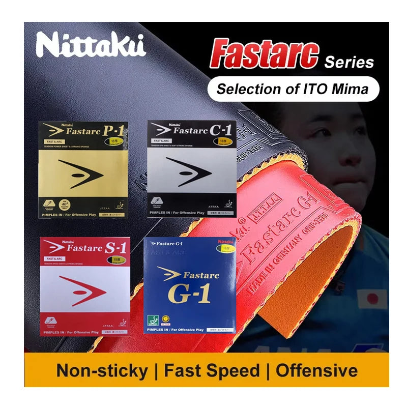 Nittaku Fastarc G1 C1 P1 S1 Tischtennisbelag Nicht klebrige Tischtennisgummiplatte
