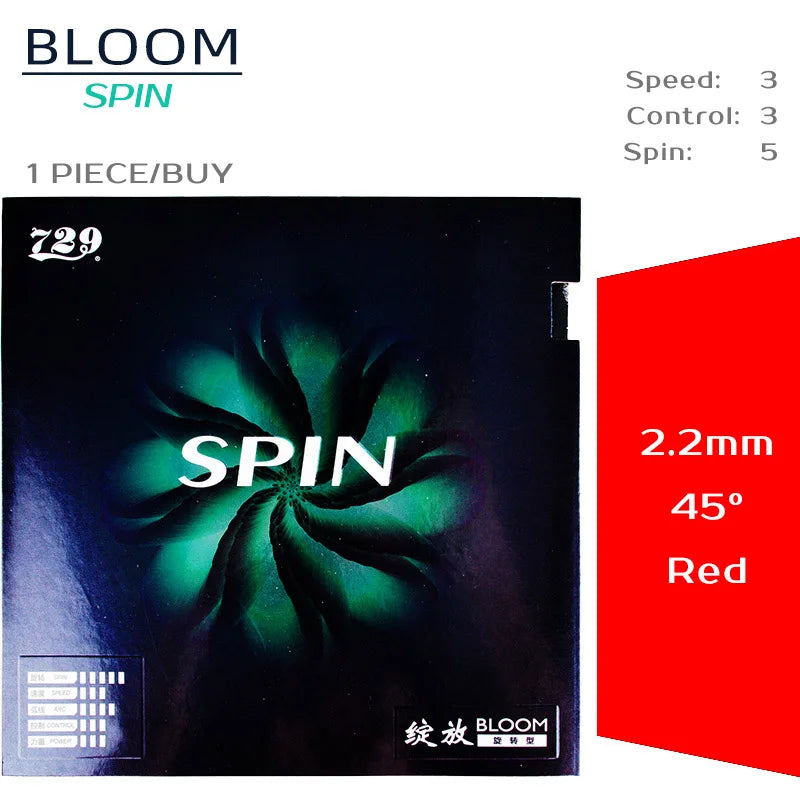 729 Friendship Bloom Table Tennis Rubber Tacky Pimples-In Ping Pong Rubber for Fast Attack and Loop Drive