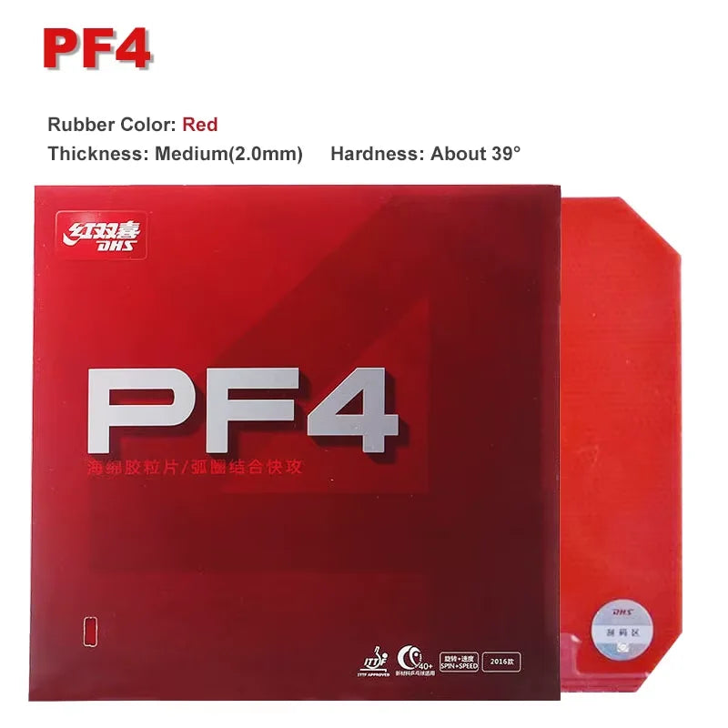 DHS PF4 PF4-50 Table Tennis Rubber Ping Pong Rubber with Sponge for Training